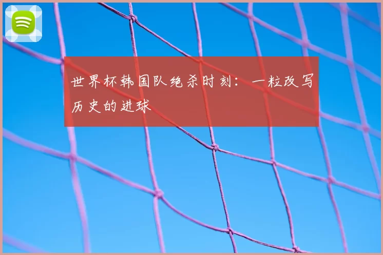 世界杯韩国队绝杀时刻:一粒改写历史的进球